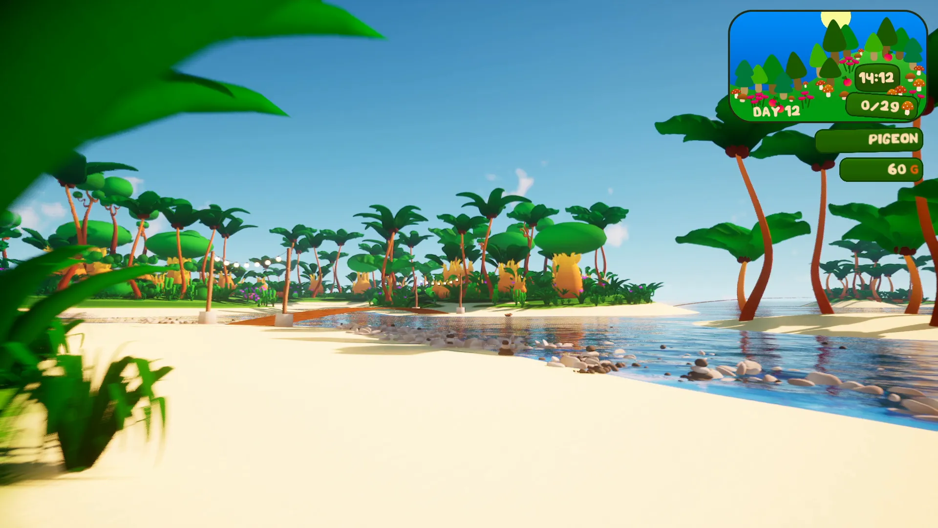 A quiet tropical beach island at midday