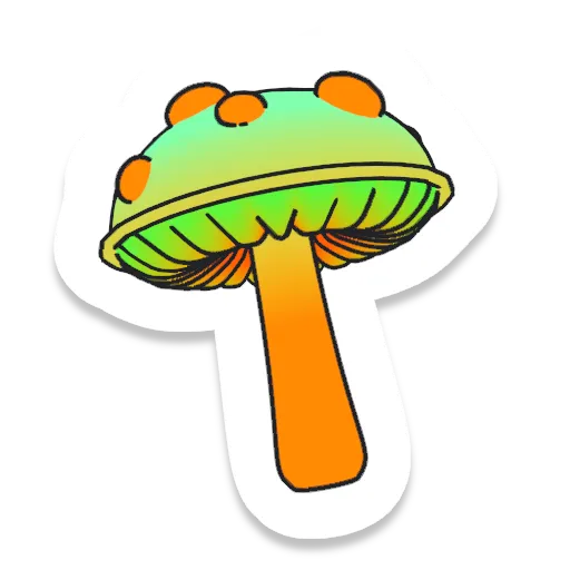 Pale ribbed mushroom sticker